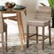 Bali & Pari Toby Modern Bohemian Grey Kubu Rattan and Rustic Taupe Finished Mahogany Wood Counter Stool 245-13715-ZORO - alternate 3